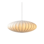 Ribbed Silk Saucer Pendant Light – Mid-Century Modern Ceiling Lamp