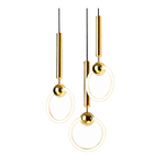 Gold Ring LED Pendant Light – Minimalist Geometric Ceiling Light