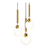 Gold Ring LED Pendant Light – Minimalist Geometric Ceiling Light