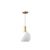 Milky Glass Pendant Light with Brass Hardware – Globe, Capsule or Oval