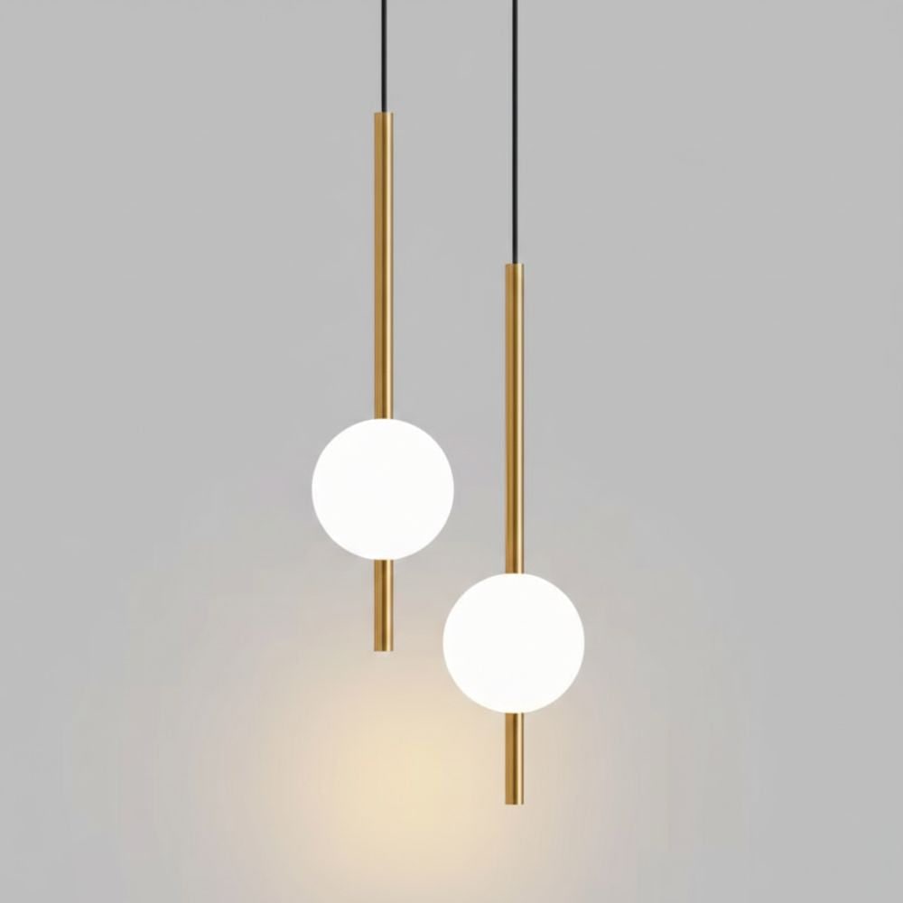 Frosted Glass Globe Pendant Light – Minimalist LED Ceiling Light