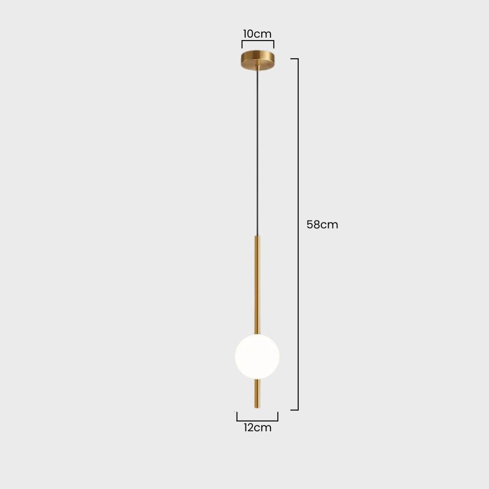 Frosted Glass Globe Pendant Light – Minimalist LED Ceiling Light