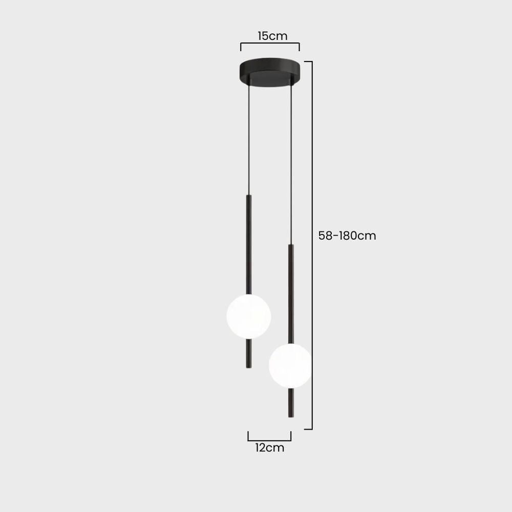Frosted Glass Globe Pendant Light – Minimalist LED Ceiling Light