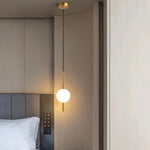 Frosted Glass Globe Pendant Light – Minimalist LED Ceiling Light
