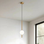 Frosted Glass Globe Pendant Light – Minimalist LED Ceiling Light