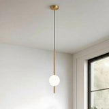 Frosted Glass Globe Pendant Light – Minimalist LED Ceiling Light
