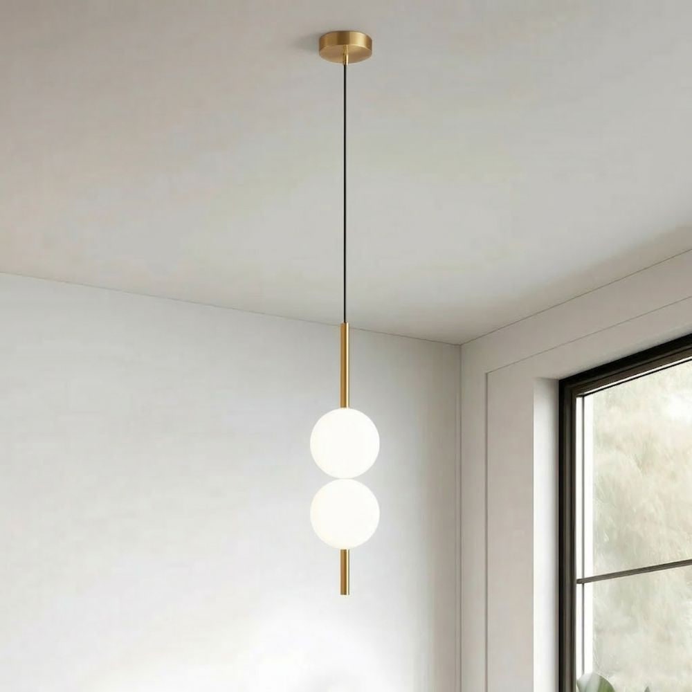 Frosted Glass Globe Pendant Light – Minimalist LED Ceiling Light
