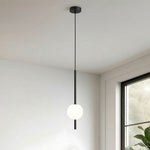 Frosted Glass Globe Pendant Light – Minimalist LED Ceiling Light