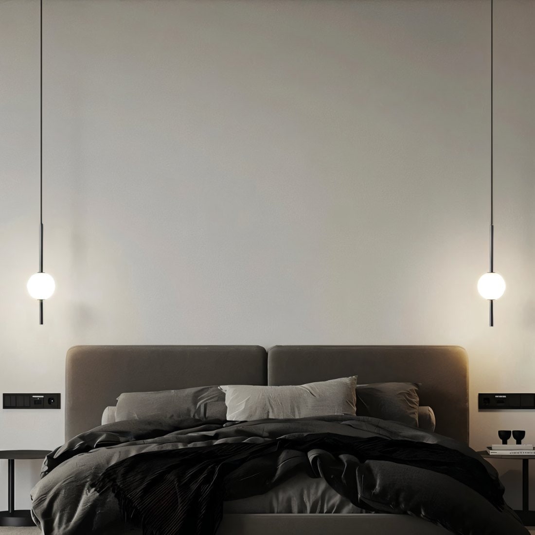 Frosted Glass Globe Pendant Light – Minimalist LED Ceiling Light