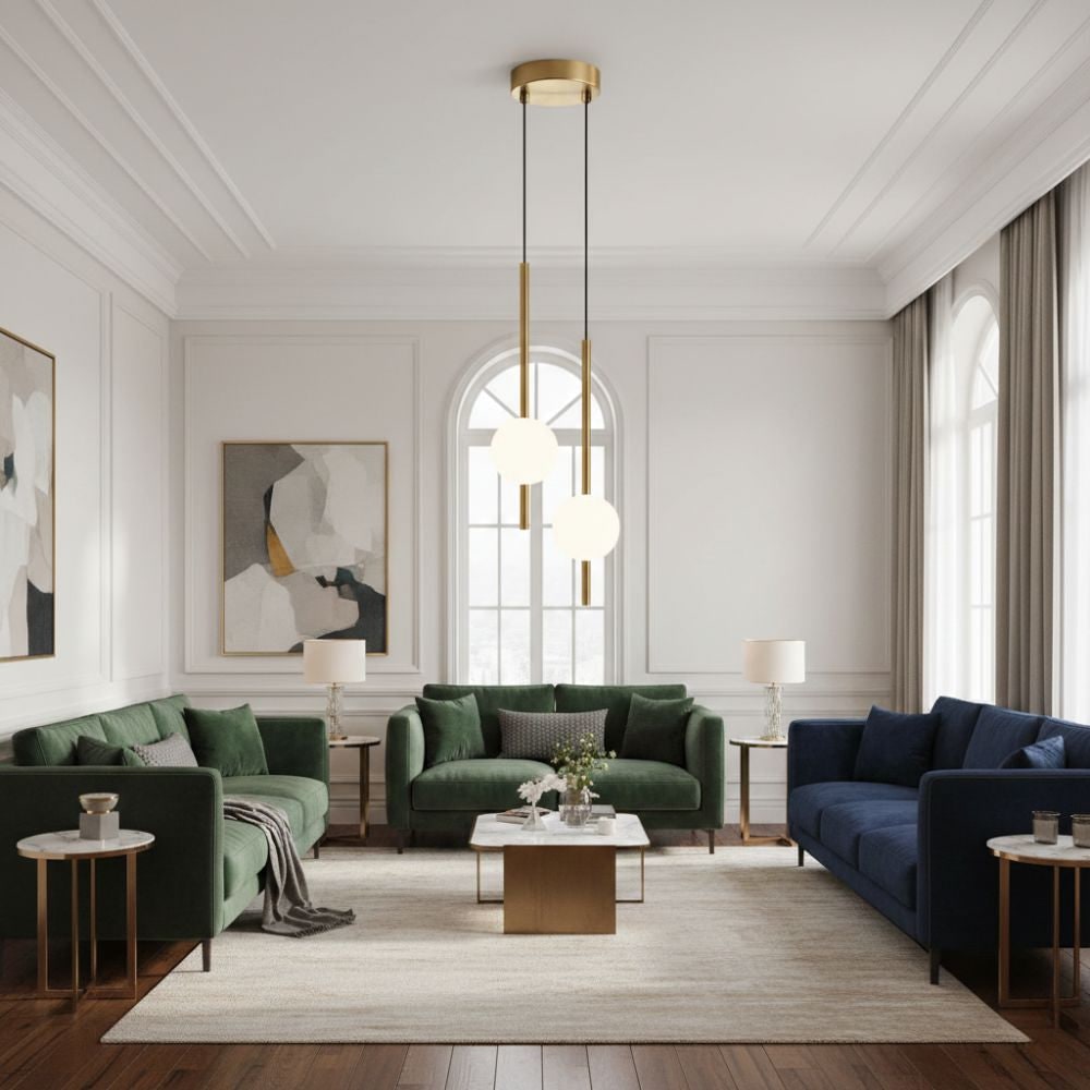 Frosted Glass Globe Pendant Light – Minimalist LED Ceiling Light