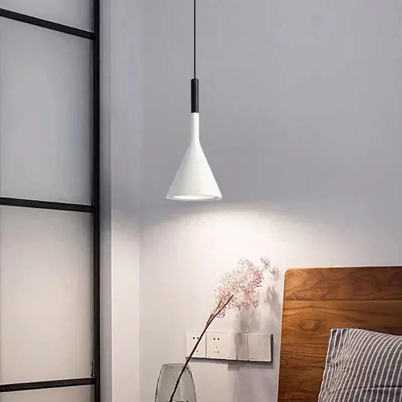Minimalist Cone Pendant Light – Adjustable Cord Modern Ceiling Lamp