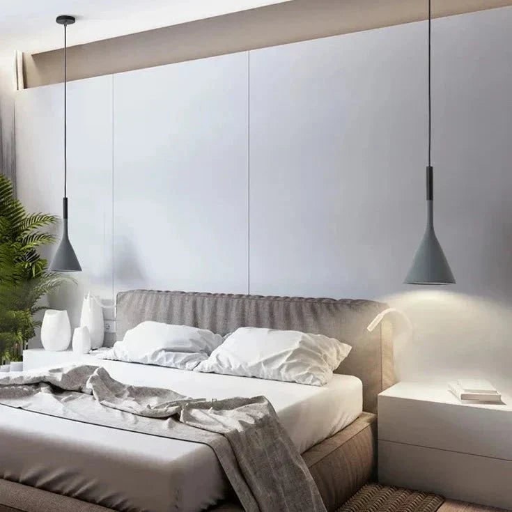 Minimalist Cone Pendant Light – Adjustable Cord Modern Ceiling Lamp