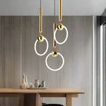 Gold Ring LED Pendant Light – Minimalist Geometric Ceiling Light