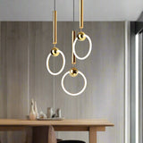 Gold Ring LED Pendant Light – Minimalist Geometric Ceiling Light