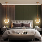 Gold Ring LED Pendant Light – Minimalist Geometric Ceiling Light