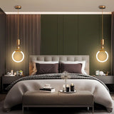 Gold Ring LED Pendant Light – Minimalist Geometric Ceiling Light