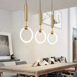 Gold Ring LED Pendant Light – Minimalist Geometric Ceiling Light