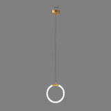 Gold Ring LED Pendant Light – Minimalist Geometric Ceiling Light