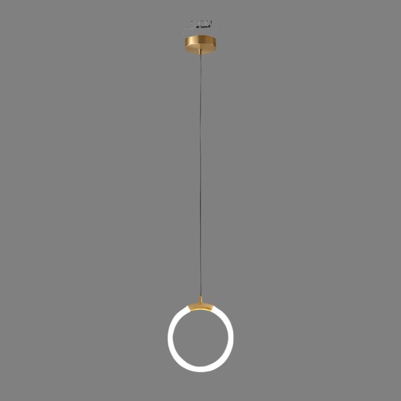 Gold Ring LED Pendant Light – Minimalist Geometric Ceiling Light