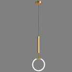 Gold Ring LED Pendant Light – Minimalist Geometric Ceiling Light