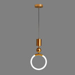 Gold Ring LED Pendant Light – Minimalist Geometric Ceiling Light