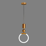 Gold Ring LED Pendant Light – Minimalist Geometric Ceiling Light