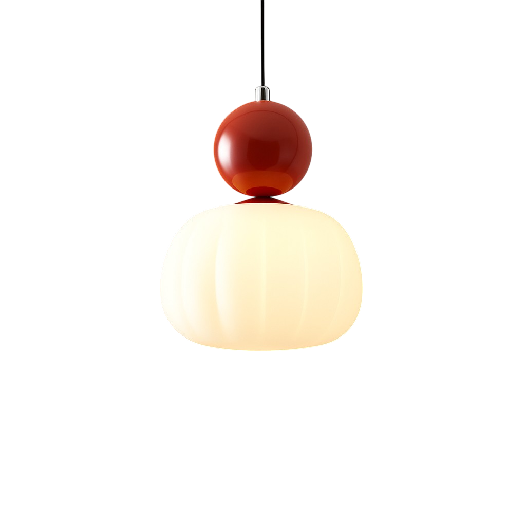 Translucent Shade Pendant Light with Glass Sphere – Single or 3-Light
