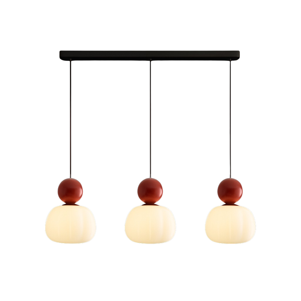 Translucent Shade Pendant Light with Glass Sphere – Single or 3-Light