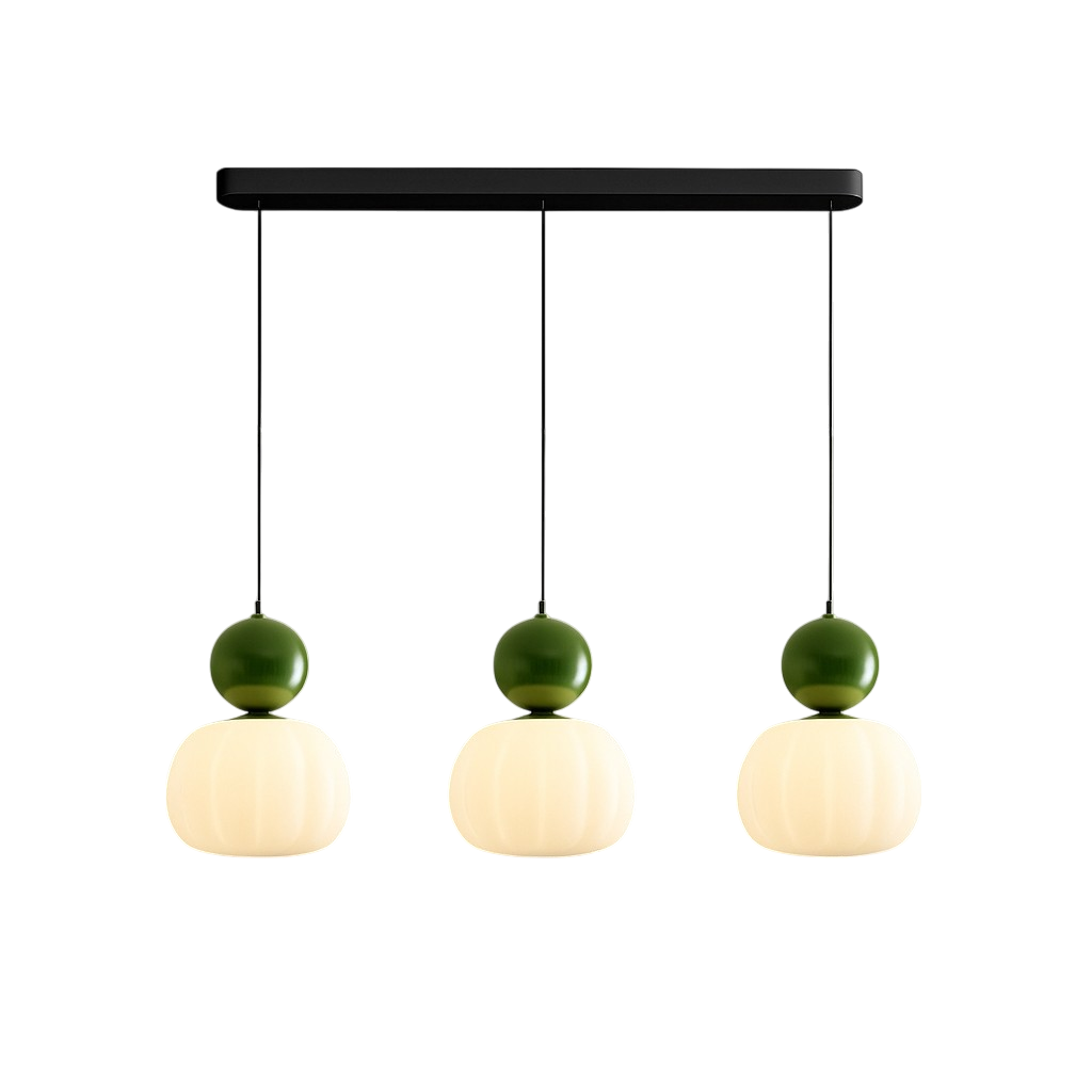 Translucent Shade Pendant Light with Glass Sphere – Single or 3-Light