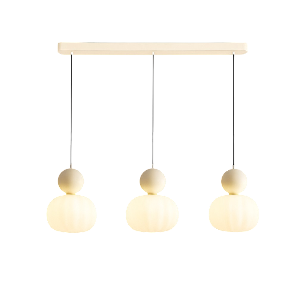 Translucent Shade Pendant Light with Glass Sphere – Single or 3-Light