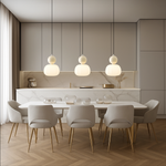 Translucent Shade Pendant Light with Glass Sphere – Single or 3-Light