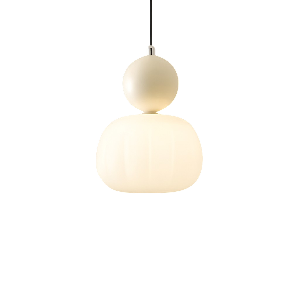 Translucent Shade Pendant Light with Glass Sphere – Single or 3-Light