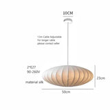 Ribbed Silk Saucer Pendant Light – Mid-Century Modern Ceiling Lamp